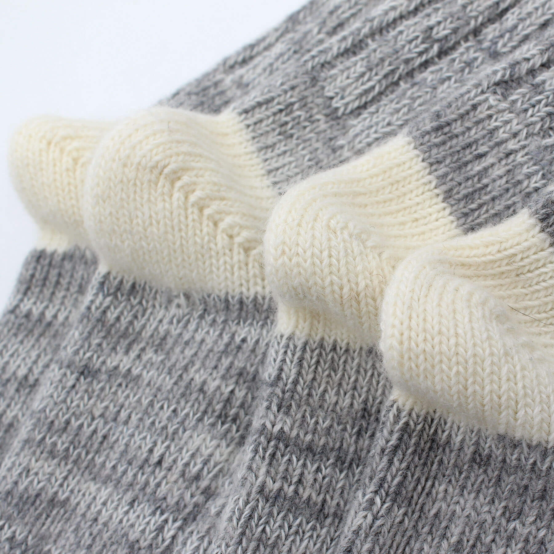 MEK Canadiana Wool Socks - Grey/Red/Off White (2 Pack) - Image 4