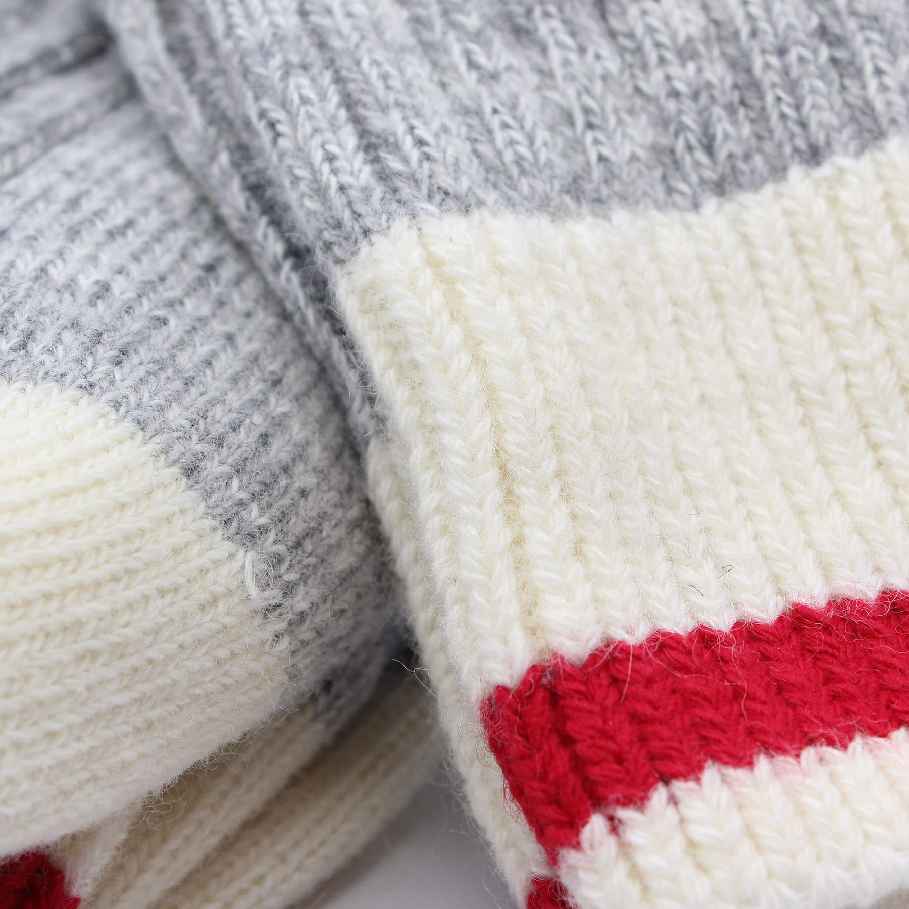MEK Canadiana Wool Socks - Grey/Red/Off White (2 Pack) - Image 5